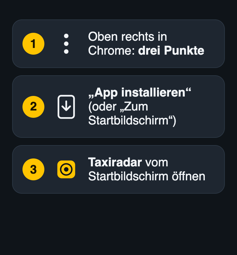 Menü und App installieren